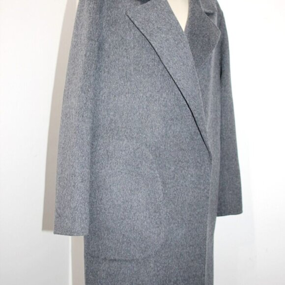 New w/tag THEORY Wool-Cashmere-Blend Coat Dark Grey Melange L $795 - Picture 10 of 10